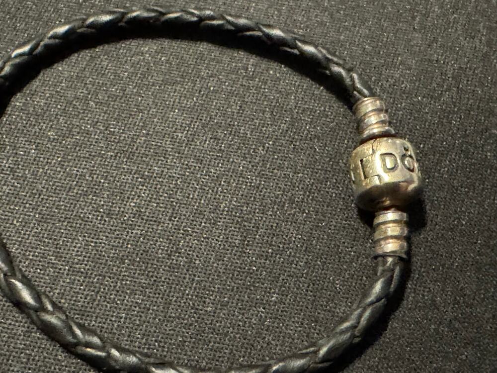Vintage Pandora Braided Leather Bracelet 6in